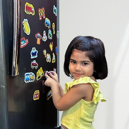 Mini Leaves 26 Pieces Transport Full Magnetic Fridge Magnets for Kids | Educational Toy for Kids