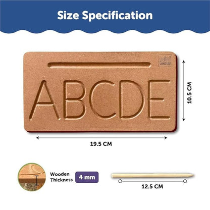Mini Leaves Alphabet Tracing Board Wooden Board With 2 Dummy Pencils | Tracing Letters for Kids Toddler Writing Tools for Beginners