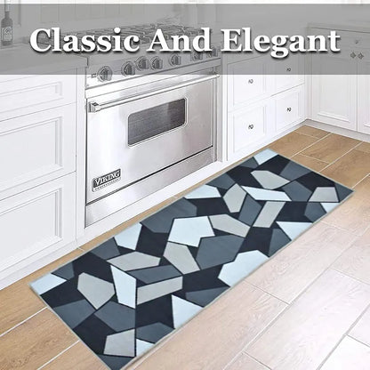 Ishro Home 3d Printed Bedside Runner Carpet Anti Skid For Home Kitchen Colour Black Crystal