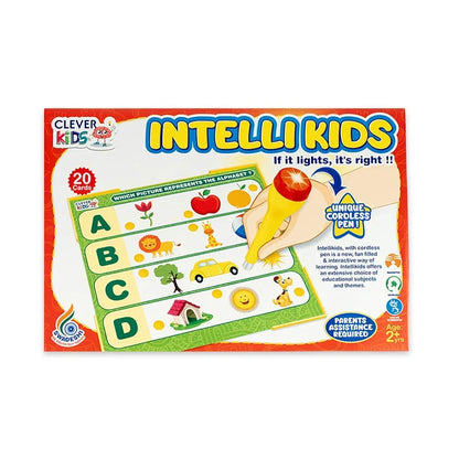 RATNA'S Intellikids Electro Game, 10 Double Sided Printed Cards, If it Lights its Right!! Learn About Alphabet,Numbers,Colors,Shapes,etc