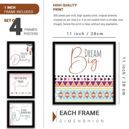 Kotart Dream Big Photo Frames for Wall Decoration Set of 4