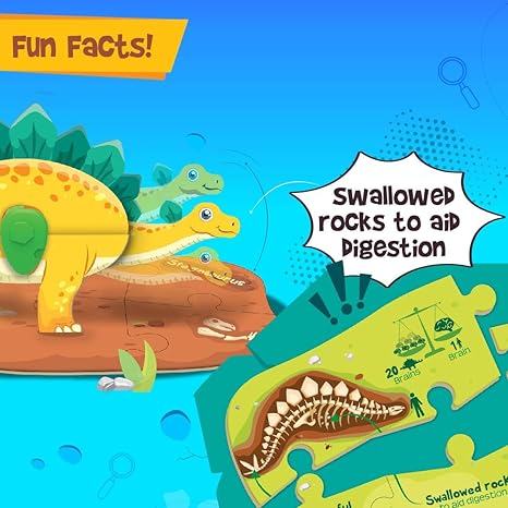 Imagimake Mapology Glow in The Dark Dinos & Egg 3D Dinosaur Puzzle for Kids Build