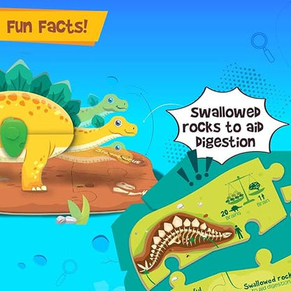 Imagimake Mapology Glow in The Dark Dinos & Egg 3D Dinosaur Puzzle for Kids Build