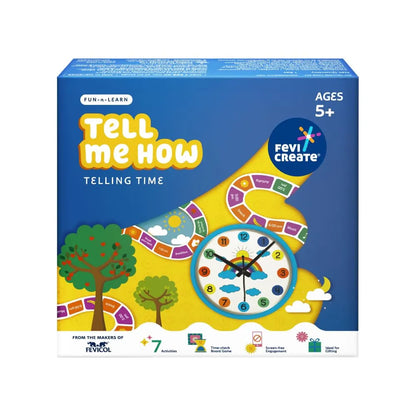 Fevicreate DIY Learn Time Kit craft materials provided 7 craft activities board games and puzzles All in one solution art and craft kit Learn to read time easily Ideal gift for girls and boys 5+ years