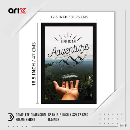 ArtX Paper Life Is An Adventure Motivational Quote Framed Wall Art Painting