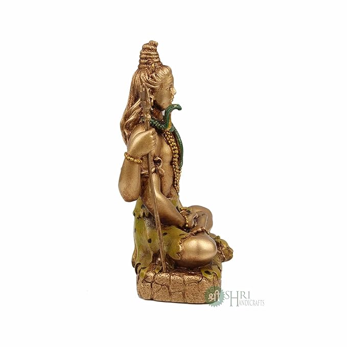 Indicast 6" Inch Cold Cast Resin Shiva Showpiece Antique Decor Decor Bolenath Mahakal