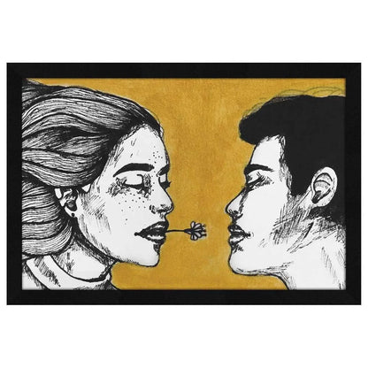 ArtX Paper Pen Art In Love Framed Wall Art Painting Multicolor Abstract Set of 1