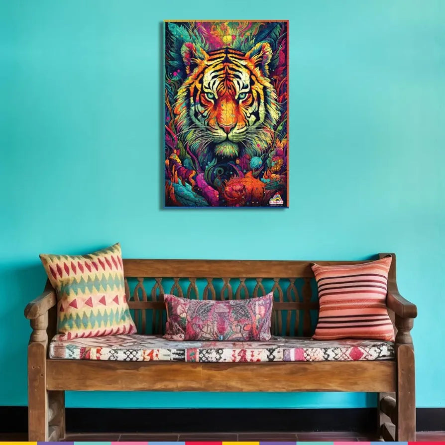 Playhills Spirit Animal The Fearless Tiger 500 Pieces Jigsaw Puzzle for Children and Adults 13+ Years| Perfect Fun for Teenage Party and Family Activity Games