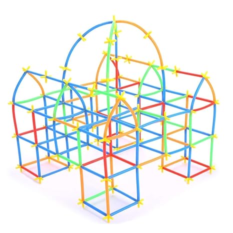 FunBlast Straw Assembling Kit for Kids DIY Assembly Straw Blocks for Kids Learning Toys