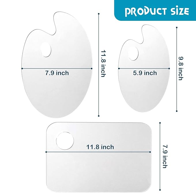 Hobby India Acrylic Paint Palette | Transparent Non-stick Oil Paint Palette With Protective Craft for Diy Art