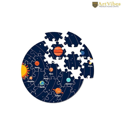 Artvibes Our Solar System Wooden Premium Puzzles for Kids Age 3-5 | Toddlers Wooden 19 Pieces Puzzle | Fun Learning Brain Booster for Kids