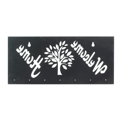 Ecraftindia Welcome Home Theme Wooden Key Holder With 7 Hooks