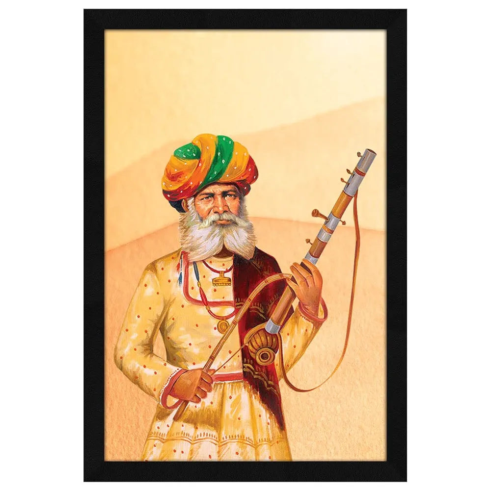 ArtX Paper Village Man AXI00275-VIL Framed Wall Art Painting