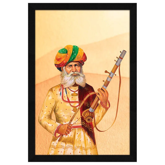 ArtX Paper Village Man AXI00275-VIL Framed Wall Art Painting