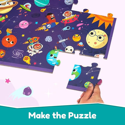 Bloomingo Search and Find Puzzle Kit | Spectacular Space | Explore Space & Find Planets | Discovery Cards & Solution Sheet