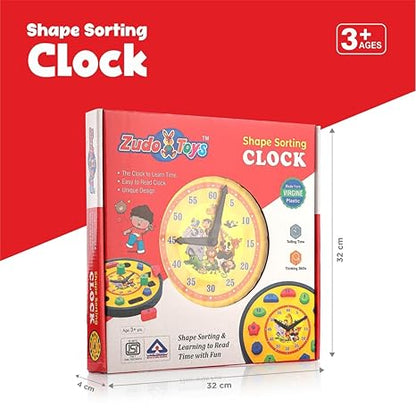 Zudo Toys Zudo Plastic Early Educational Teaching Clock Toy Colour Yellow
