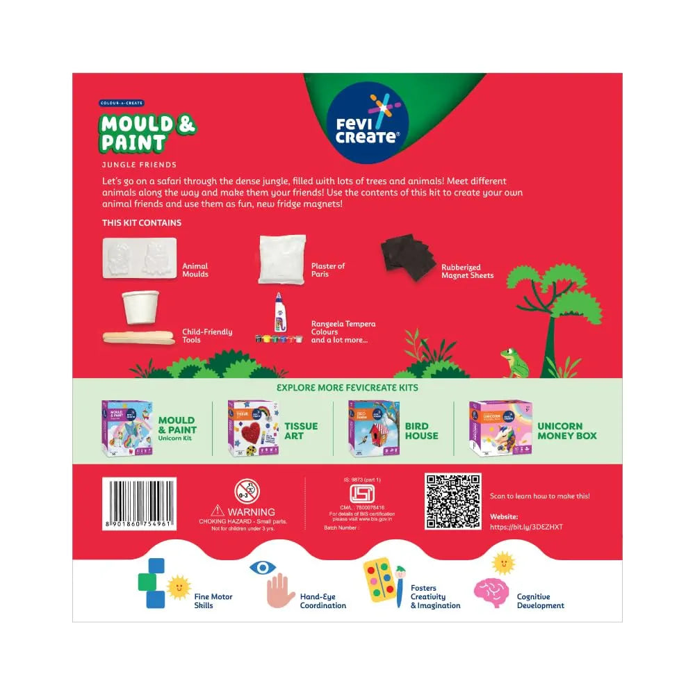Fevicreate DIY Mould and Paint Jungle Animals Craft kit | Kids DIY Craft 5 Years | DIY kit
