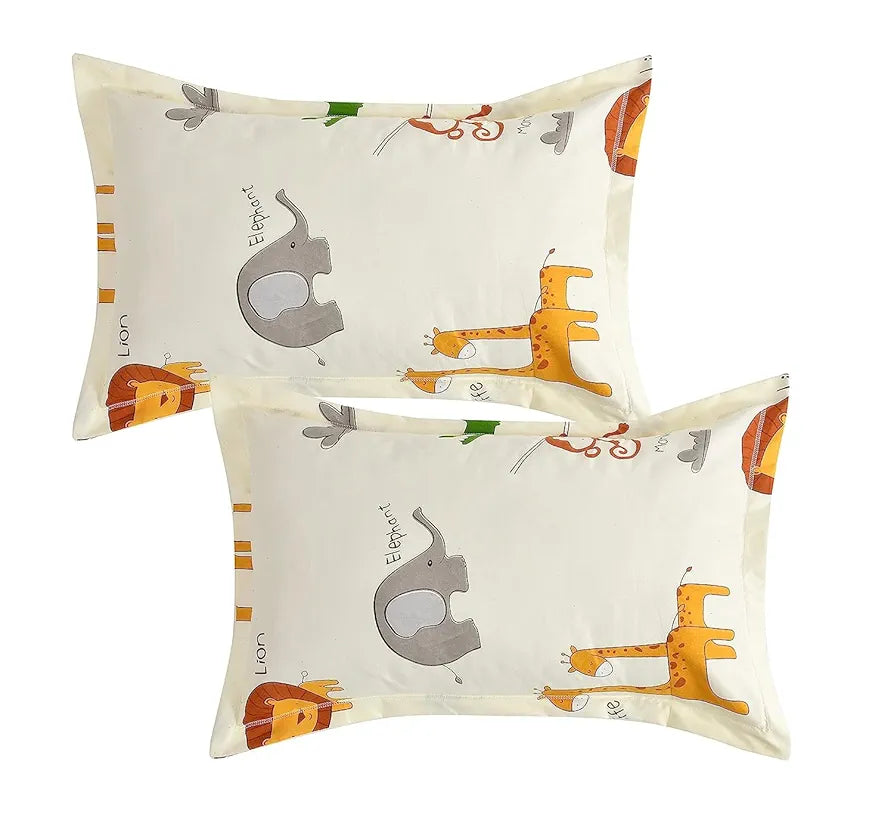 Fresh From Loom Bed Sheet with 2 Pillow Cover Cartoon Printed Double Bed King Size Bedsheet 144 TC Multi-Color 2