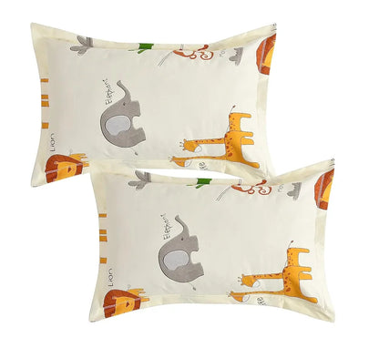 Fresh From Loom Bed Sheet with 2 Pillow Cover Cartoon Printed Double Bed King Size Bedsheet 144 TC Multi-Color 2