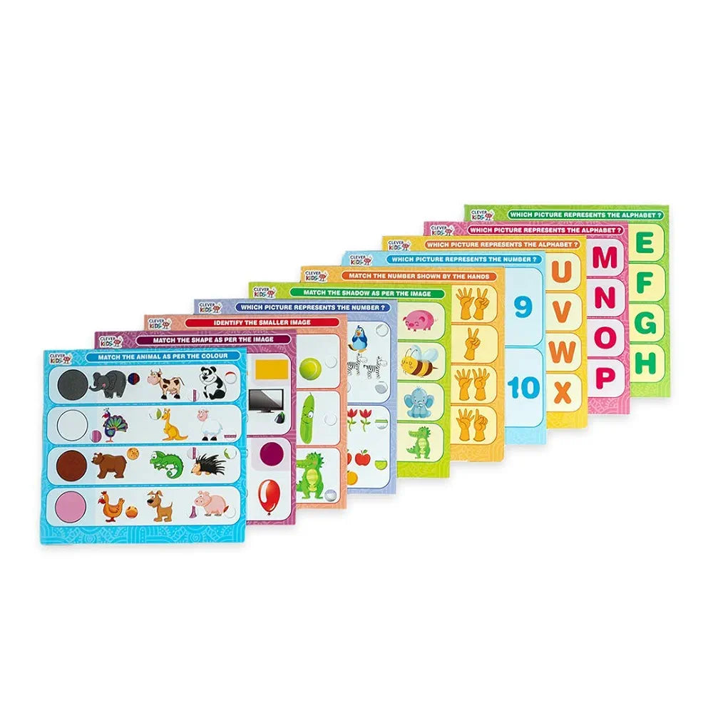 RATNA'S Intellikids Electro Game, 10 Double Sided Printed Cards, If it Lights its Right!! Learn About Alphabet,Numbers,Colors,Shapes,etc