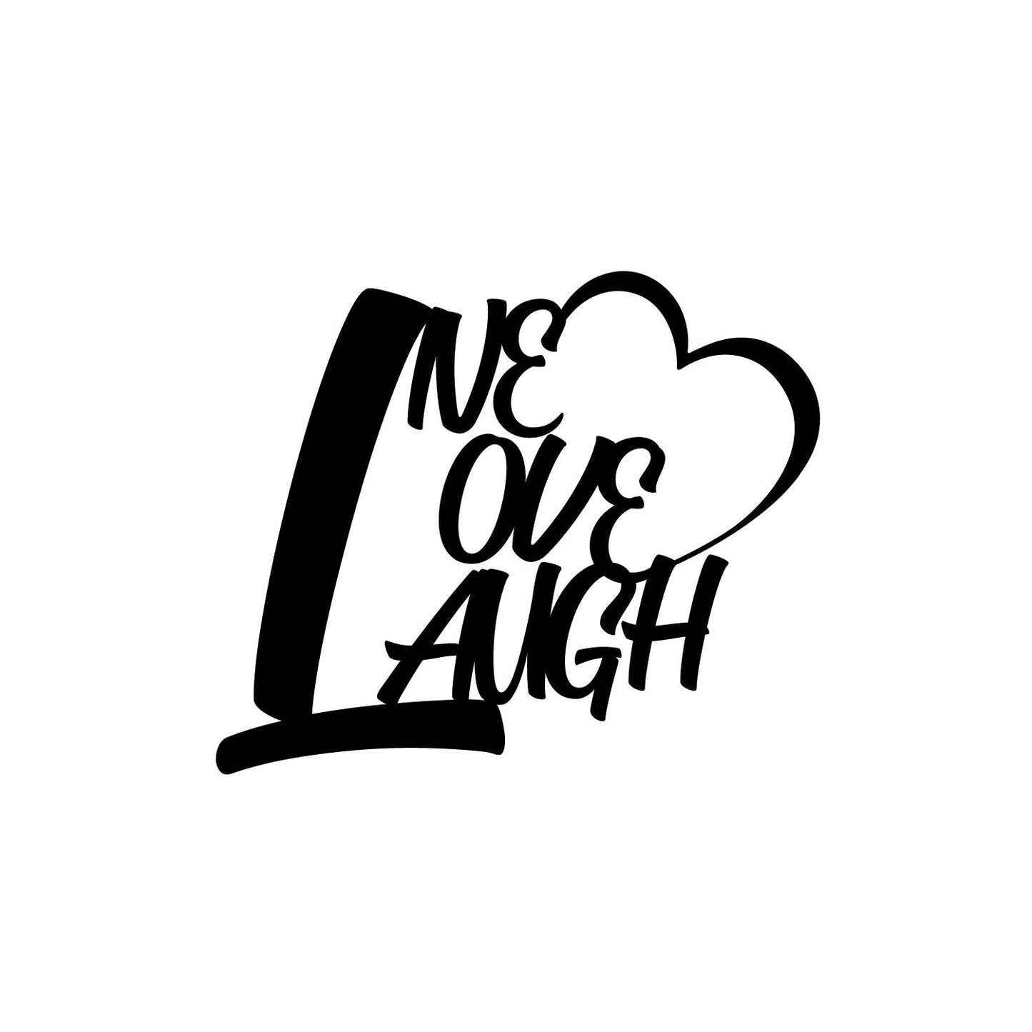 Ecraftindia Live Love Laugh Quote With Heart Black Engineered Wood Cutout Wall Art Decor | Inspirational Wall Hanging