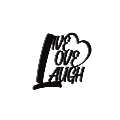 Ecraftindia Live Love Laugh Quote With Heart Black Engineered Wood Cutout Wall Art Decor | Inspirational Wall Hanging