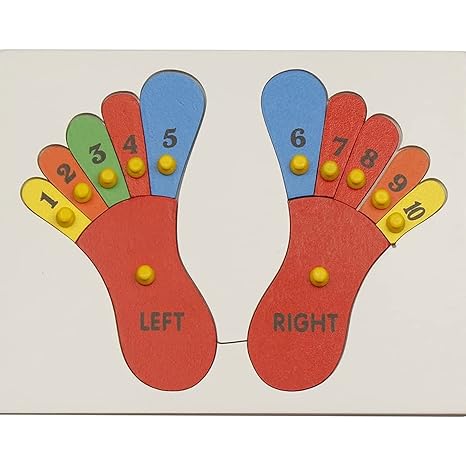 Dreamzberry Wooden Numbers Puzzles for Kids Educational Chunky Foot 1-10 Counting Numbers