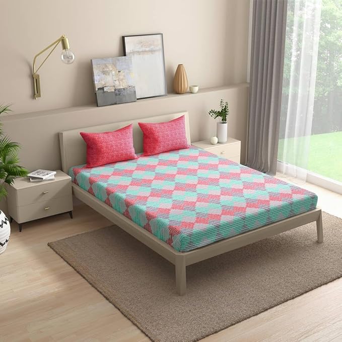 Wakefit Bedsheet For King Size Bedsheet King Size Bed 2 Pillow Covers Elastic Sheet Emerge Multicolor