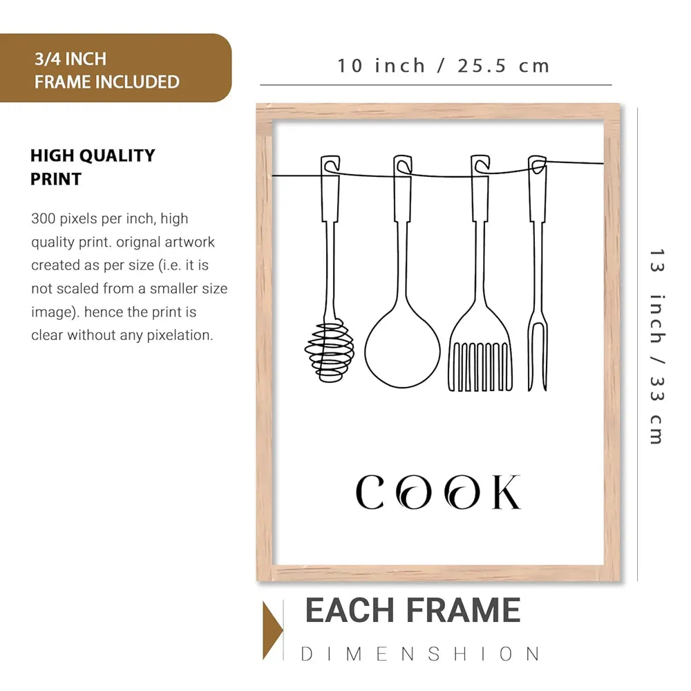 Kotart Restaurant Theme Digital Painting for Kitchen Restaurant Cafe Wall Decoration B