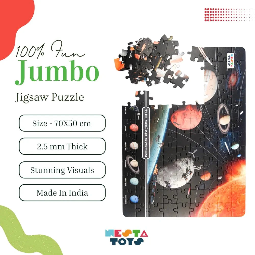 NESTA TOYS - Floor Puzzle & Game, Solar System Jigsaw Puzzle, Educational Toy, Gifts for Boys & Girls Ages 6 to 14 | Space Toys for Kids | 108 pcs, 70 x 50 cm