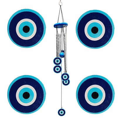 9Dzine Wind Chimes with Evil Eye Protection - 27 Inches