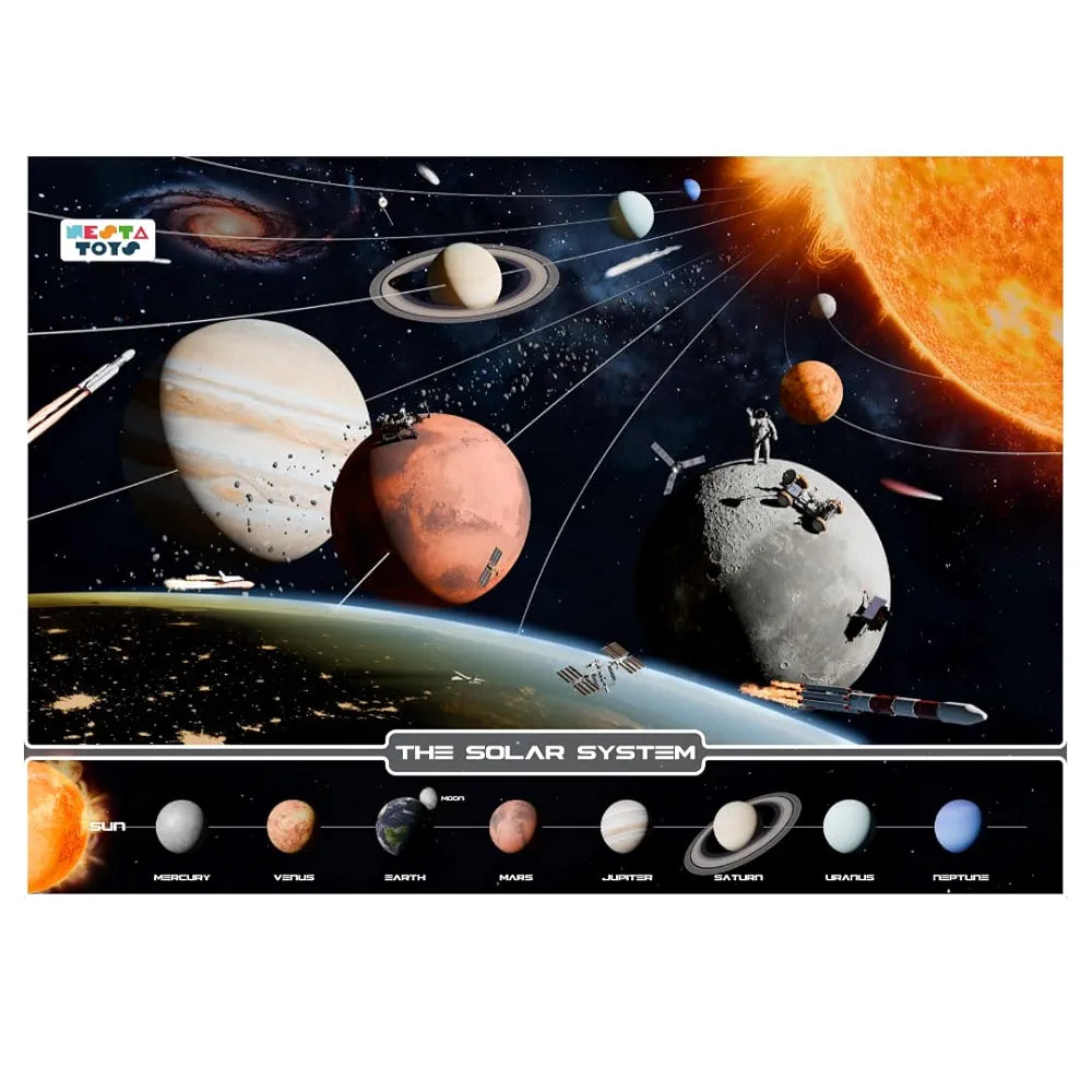NESTA TOYS - Floor Puzzle & Game, Solar System Jigsaw Puzzle, Educational Toy, Gifts for Boys & Girls Ages 6 to 14 | Space Toys for Kids | 108 pcs, 70 x 50 cm