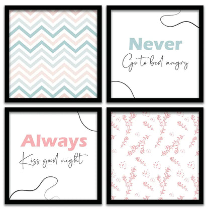 Kotart Never Go to Bed Angry Quotes Frames for Wall Decor Set of 4