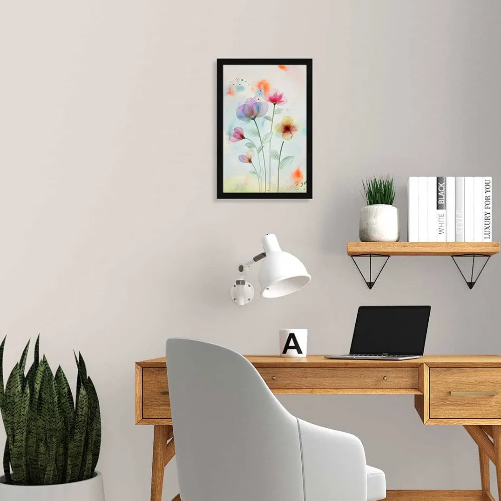 ArtX Paper Watercolor Flower Framed Wall Art Painting