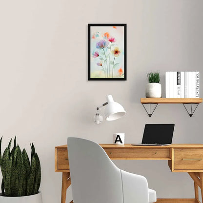 ArtX Paper Watercolor Flower Framed Wall Art Painting