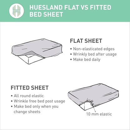 Huesland by Ahmedabad Cotton 144 TC Cotton Bedsheets for King Size Bed with 2 Pillow Covers | Sunrise | Grape Purple & White
