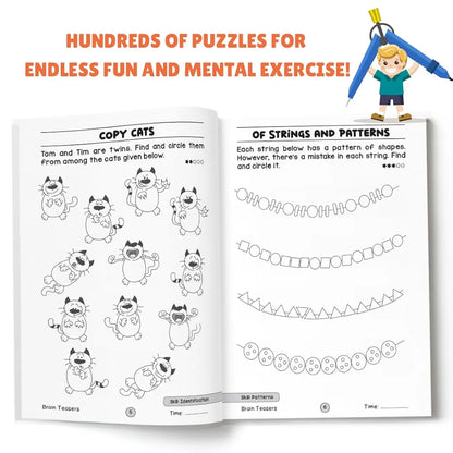 400+ Brain Boosting Activity Book for 6+ Years Old Kids | Set of 4 book - 400+ activities with Maths Games, Brain Teasers, Puzzle & Logical Reasoning, Crosswords & Word Games | The Book Tree Books