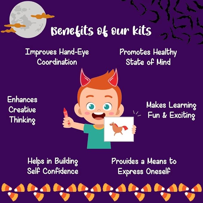 Kalakaram Diy Spookyville Chills Craft Box, Mysterious Trove of 6 Craft Activities | Diy Craft Kit for Kids | Activity Kit for Kids