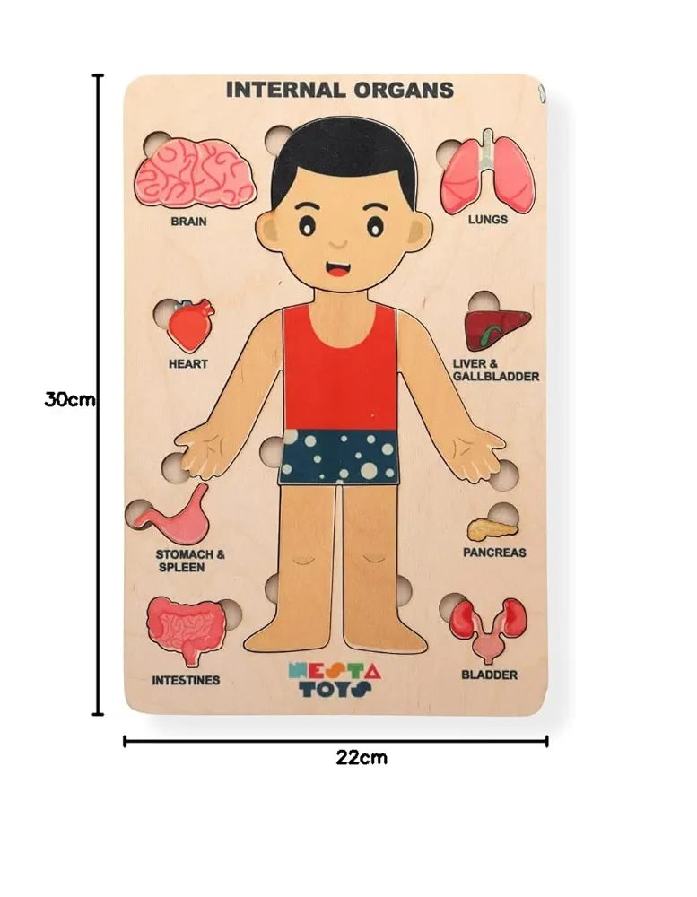 NESTA TOYS Montessori Learning Wooden Puzzle | Human Body Anatomy Puzzle for Kids  | Gift for Boys & Girls Ages 3 4 5 6 Years
