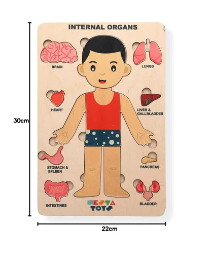 NESTA TOYS Montessori Learning Wooden Puzzle | Human Body Anatomy Puzzle for Kids  | Gift for Boys & Girls Ages 3 4 5 6 Years