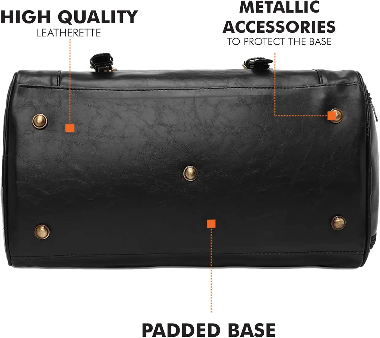 Fur Jaden Weekender Premium Duffle Bag with Shoe Pocket for Travel for Men and Women Made of Faux Leather with Attachable Shoulder Strap Cabin Holiday Bag 