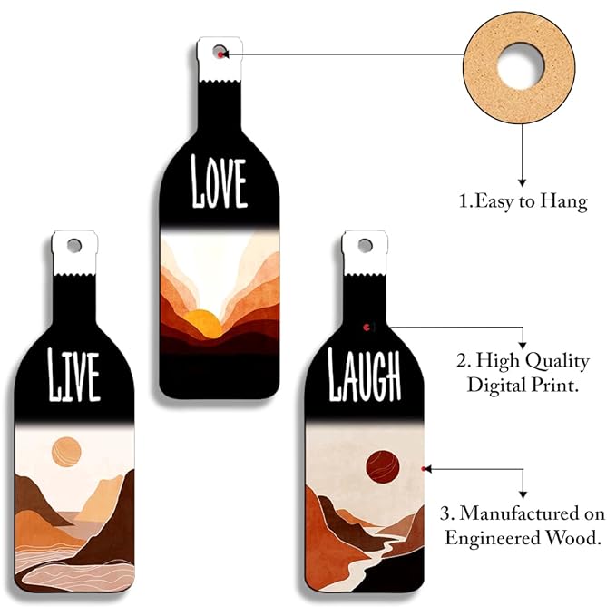 Sehaz Artworks Decorative Items for Home Wall Decoration Items for Living Room Live Love Laugh