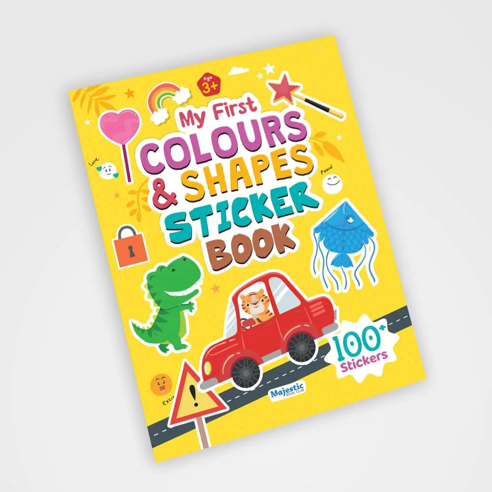 My First Colours & Shapes Sticker Book for Kids Ages 3+ | Fun Learning with 16 Pages + 4 Sticker Sheets | 2-in-1 Sticker Book | Fun Preschool Activity Book by Majestic Book Club