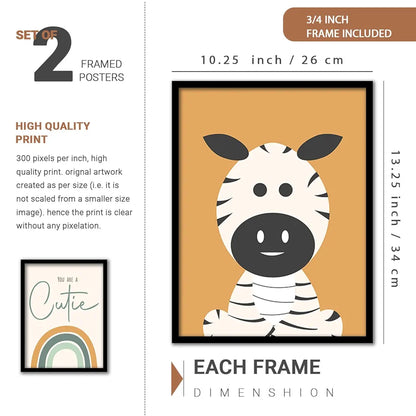 Kotart Lets Read Paintings with Frame for Kids Room Decor Educational Framed Wall Posters Set of 4