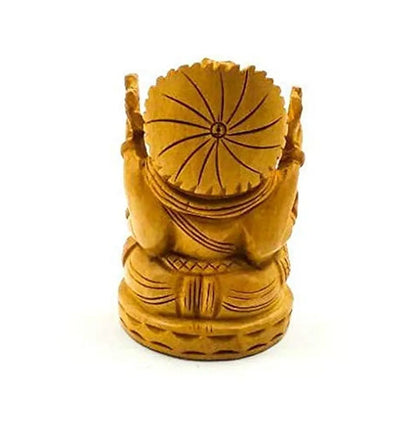 Shri Handicrafts 2" Hand Carved Lord Ganesha Wooden Idol