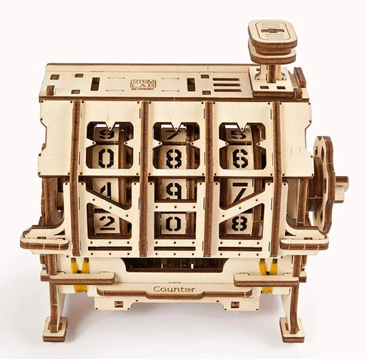 Ugears STEM Counter Model Kit - Creative Wooden Model Kits for Adults, Teens and Children - DIY Mechanical Science Kit for Self Assembly - Unique Educational and Engineering 3D Puzzles with App