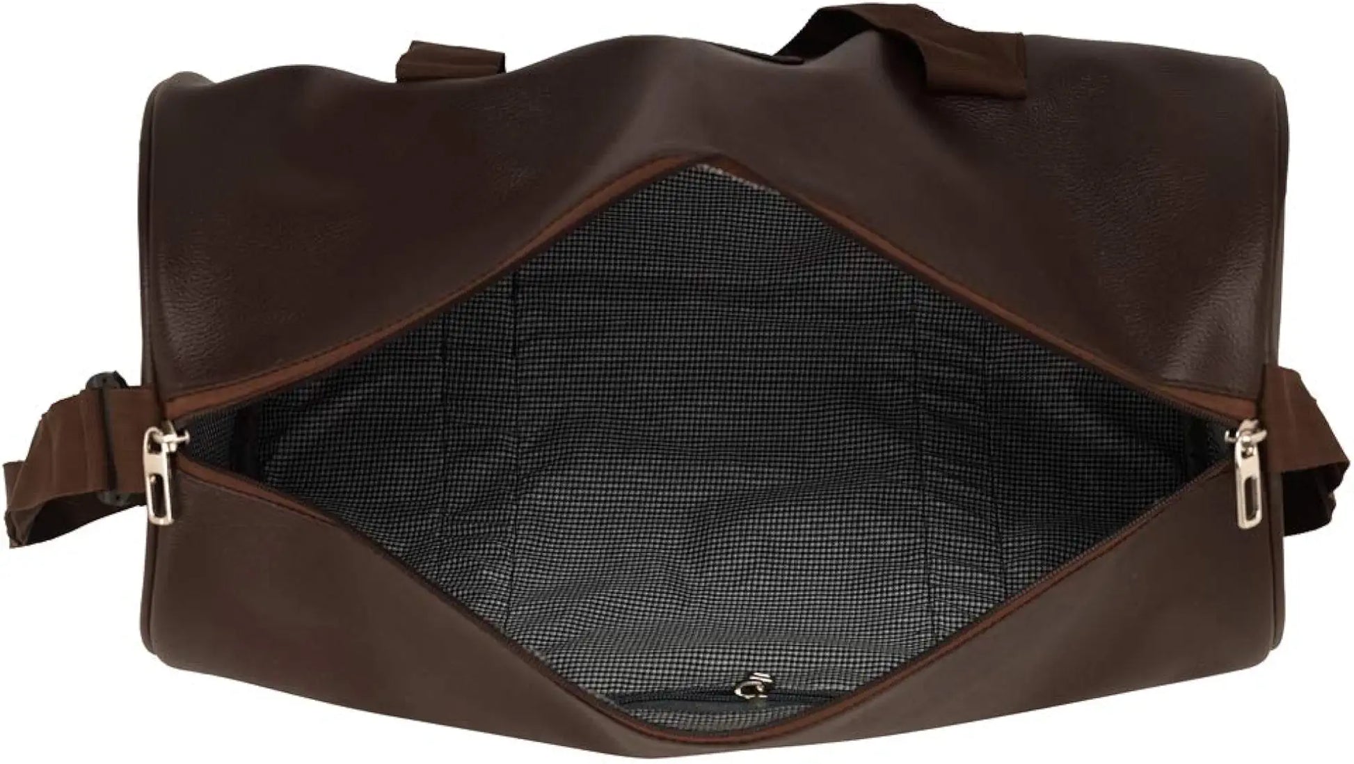 Leather World Vegan Leather 24 Cms Duffle/Shoulder/Gym Bag for Men & Women Brown Travel Friendly Bag Gifts for Men