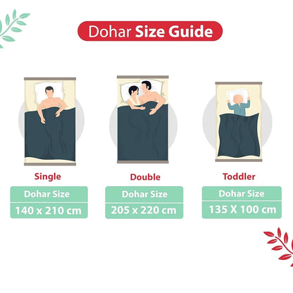 Divine Casa 100% Cotton Single Bed Dohar Lightweight & Ultra-Soft AC Blanket Colour Mint Blossom Haven