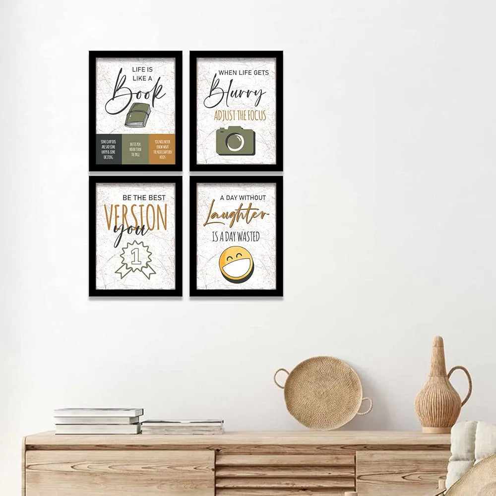Kotart Life Is Like a Book Motivational Quotes Framed Poster
