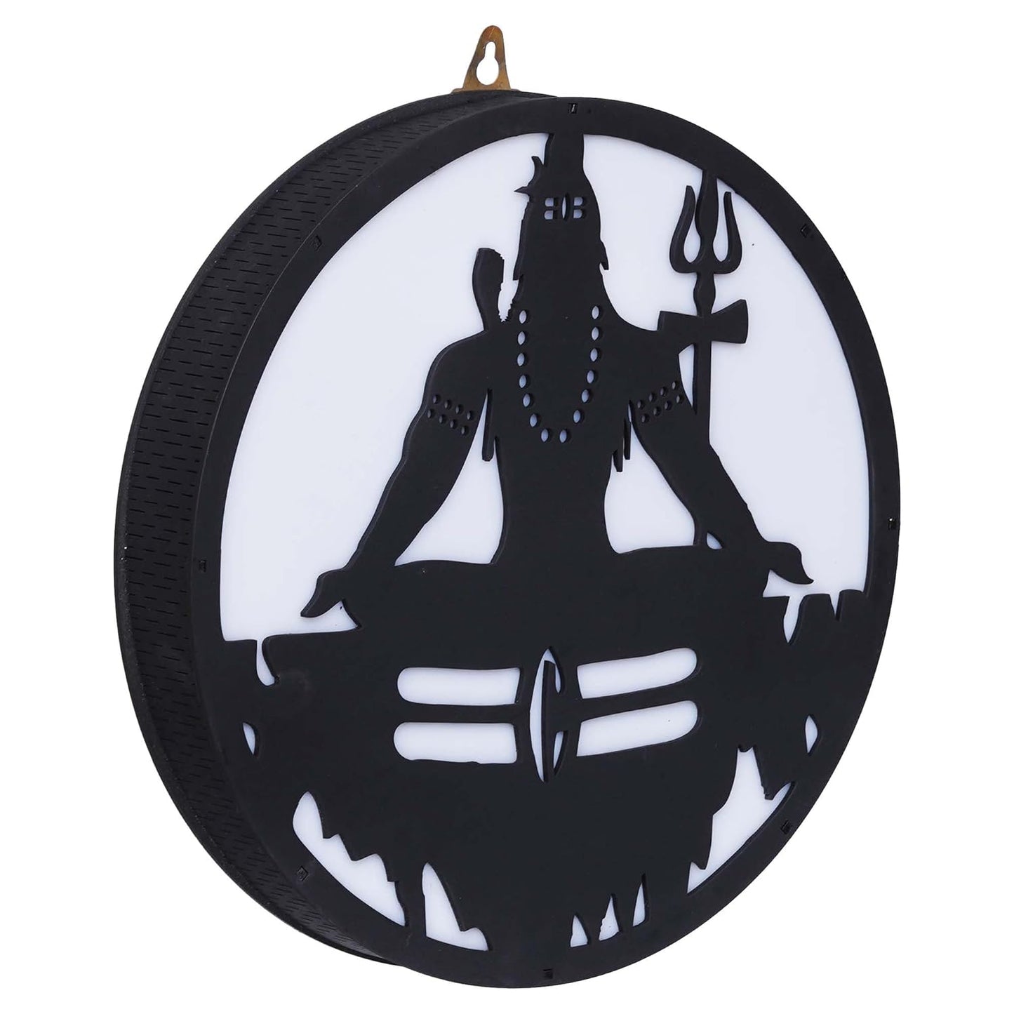 Ecraftindia Lord Shiva Wooden Cutout Led Light Lamp Decorative Wall Hanging for Home